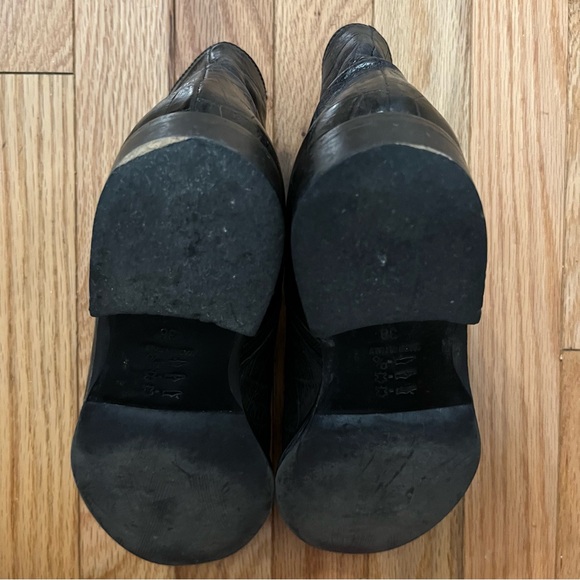 La Canadienne Leather Crock Print Ankle Boots. Dark Brown size 38 (7-1/2) - Picture 8 of 9